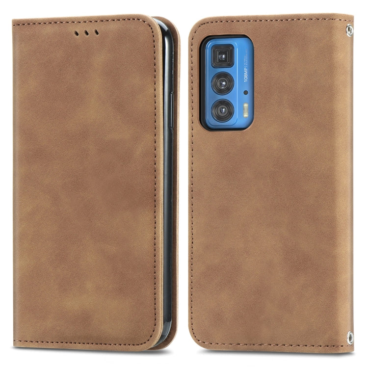 For Motorola Edge 20 Pro Retro Skin Feel Business Magnetic Horizontal Flip Leather Case With Holder & Card Slots & Wallet & Photo Frame