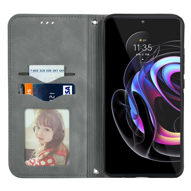 For Motorola Edge 20 Pro Retro Skin Feel Business Magnetic Horizontal Flip Leather Case With Holder & Card Slots & Wallet & Photo Frame