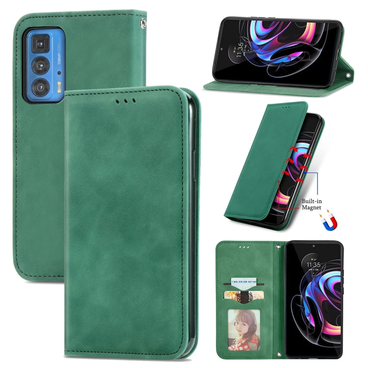 For Motorola Edge 20 Pro Retro Skin Feel Business Magnetic Horizontal Flip Leather Case With Holder & Card Slots & Wallet & Photo Frame