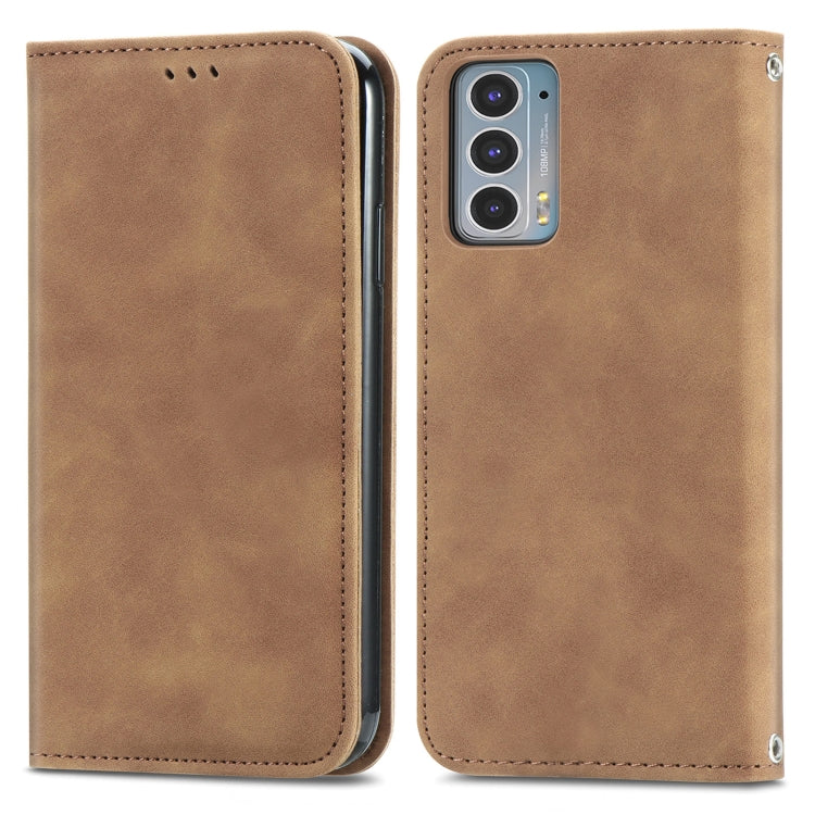 For Motorola Edge 20 Retro Skin Feel Business Magnetic Horizontal Flip Leather Case With Holder & Card Slots & Wallet & Photo Frame