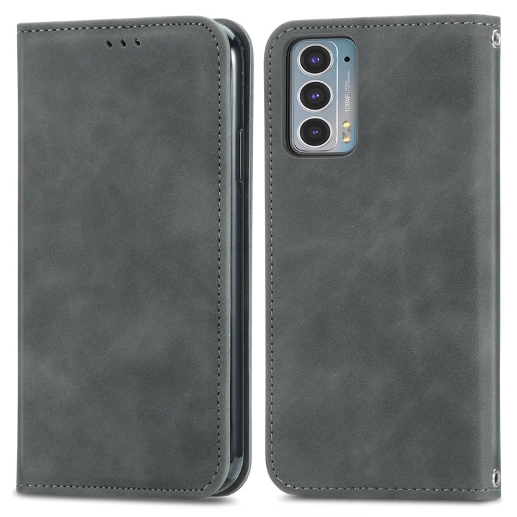 For Motorola Edge 20 Retro Skin Feel Business Magnetic Horizontal Flip Leather Case With Holder & Card Slots & Wallet & Photo Frame