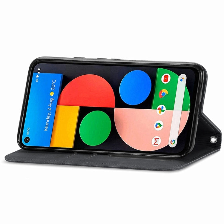 For Google Pixel 5a 5G Retro Skin Feel Business Magnetic Horizontal Flip Leather Case with Holder & Card Slots & Wallet & Photo Frame