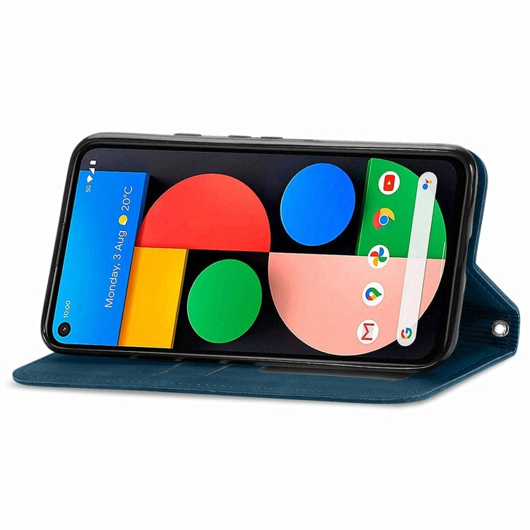 For Google Pixel 5a 5G Retro Skin Feel Business Magnetic Horizontal Flip Leather Case with Holder & Card Slots & Wallet & Photo Frame