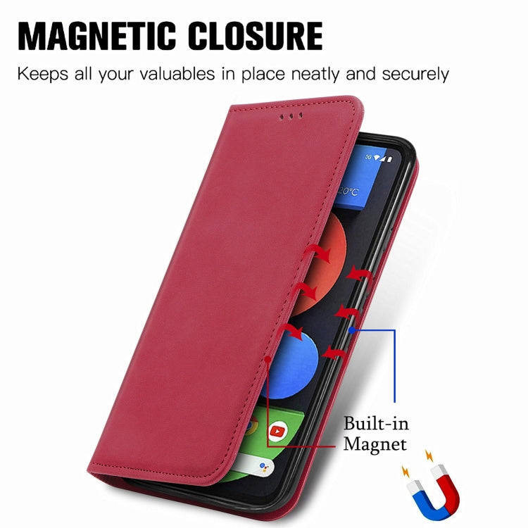 For Google Pixel 5a 5G Retro Skin Feel Business Magnetic Horizontal Flip Leather Case with Holder & Card Slots & Wallet & Photo Frame