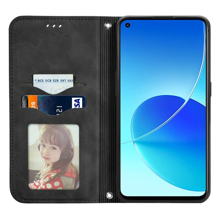 For OPPO Reno6 Z Retro Skin Feel Business Magnetic Horizontal Flip Leather Case With Holder & Card Slots & Wallet & Photo Frame