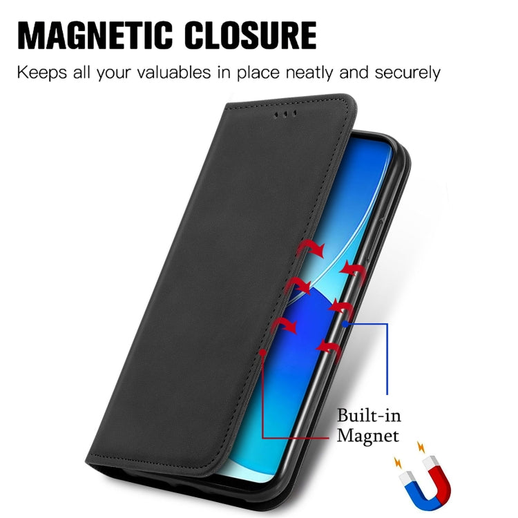 For OPPO Reno6 Z Retro Skin Feel Business Magnetic Horizontal Flip Leather Case With Holder & Card Slots & Wallet & Photo Frame
