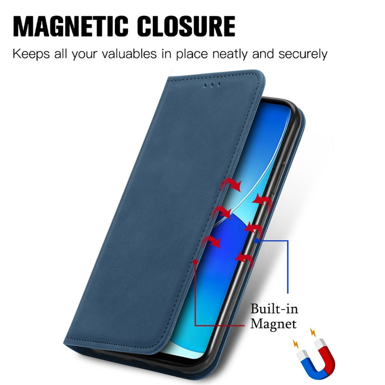 For OPPO Reno6 Z Retro Skin Feel Business Magnetic Horizontal Flip Leather Case With Holder & Card Slots & Wallet & Photo Frame