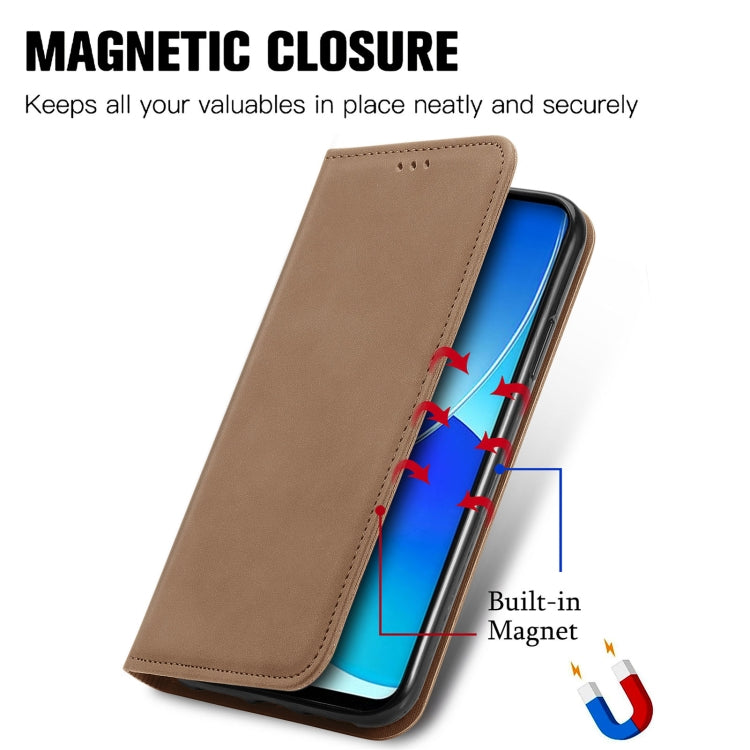 For OPPO Reno6 Z Retro Skin Feel Business Magnetic Horizontal Flip Leather Case With Holder & Card Slots & Wallet & Photo Frame