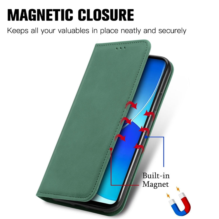 For OPPO Reno6 Z Retro Skin Feel Business Magnetic Horizontal Flip Leather Case With Holder & Card Slots & Wallet & Photo Frame
