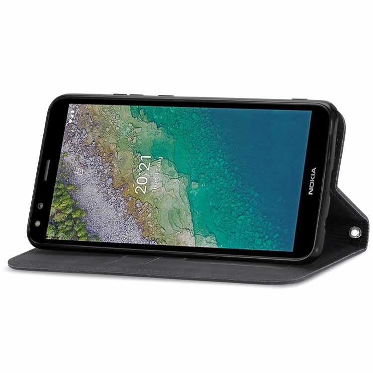 For Nokia C01 Plus Retro Skin Feel Business Magnetic Horizontal Flip Leather Case with Holder & Card Slots & Wallet & Photo Frame