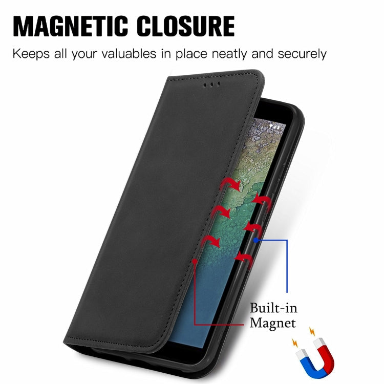 For Nokia C01 Plus Retro Skin Feel Business Magnetic Horizontal Flip Leather Case with Holder & Card Slots & Wallet & Photo Frame