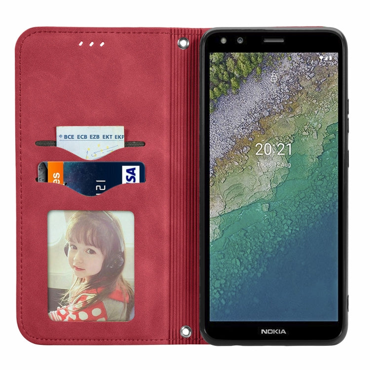 For Nokia C01 Plus Retro Skin Feel Business Magnetic Horizontal Flip Leather Case with Holder & Card Slots & Wallet & Photo Frame