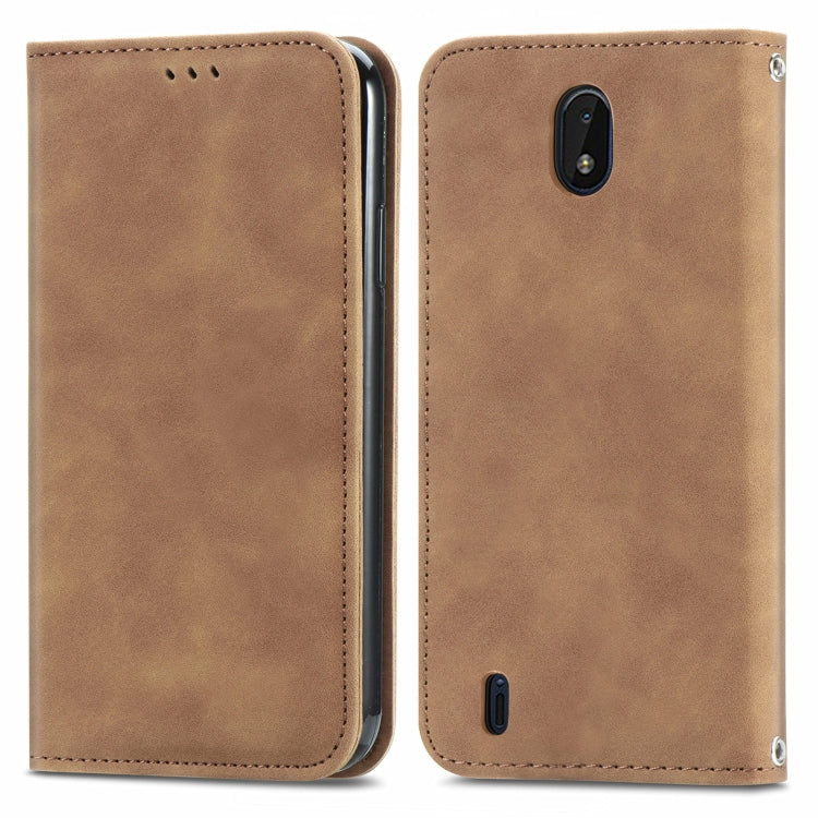 For Nokia C01 Plus Retro Skin Feel Business Magnetic Horizontal Flip Leather Case with Holder & Card Slots & Wallet & Photo Frame