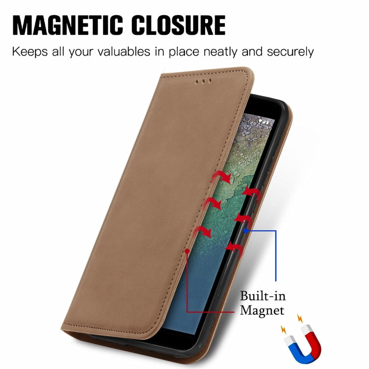 For Nokia C01 Plus Retro Skin Feel Business Magnetic Horizontal Flip Leather Case with Holder & Card Slots & Wallet & Photo Frame