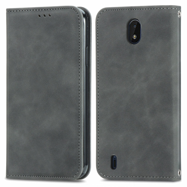 For Nokia C01 Plus Retro Skin Feel Business Magnetic Horizontal Flip Leather Case with Holder & Card Slots & Wallet & Photo Frame