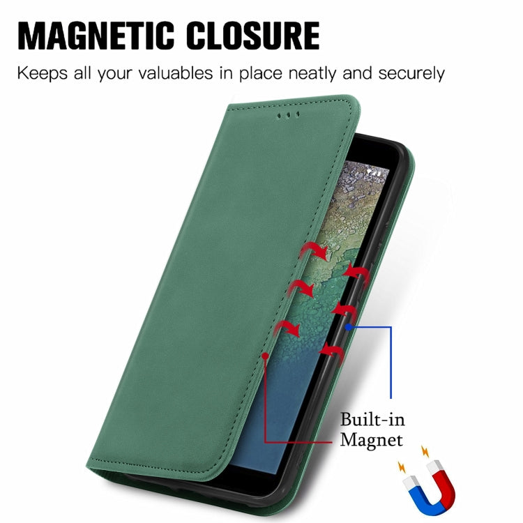 For Nokia C01 Plus Retro Skin Feel Business Magnetic Horizontal Flip Leather Case with Holder & Card Slots & Wallet & Photo Frame