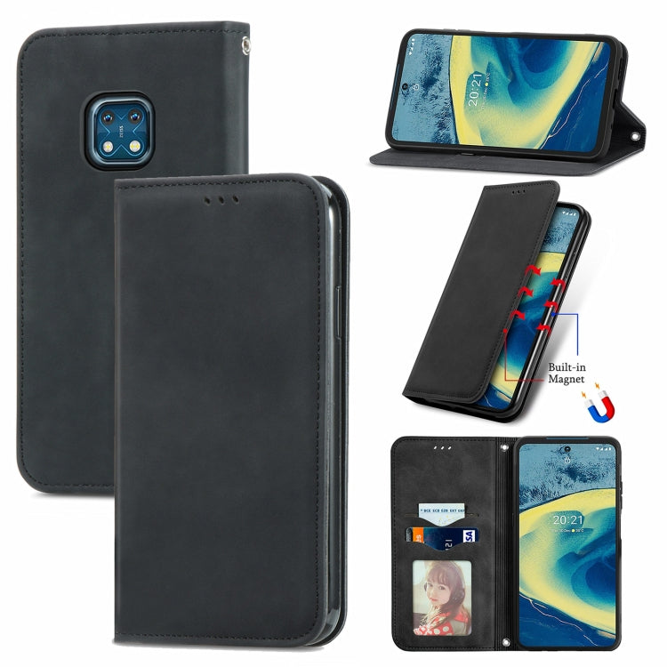 For Nokia  XR 20 Retro Skin Feel Business Magnetic Horizontal Flip Leather Case with Holder & Card Slots & Wallet & Photo Frame