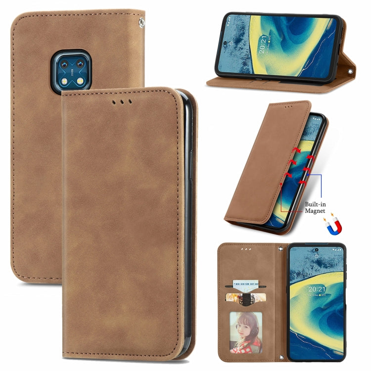 For Nokia  XR 20 Retro Skin Feel Business Magnetic Horizontal Flip Leather Case with Holder & Card Slots & Wallet & Photo Frame