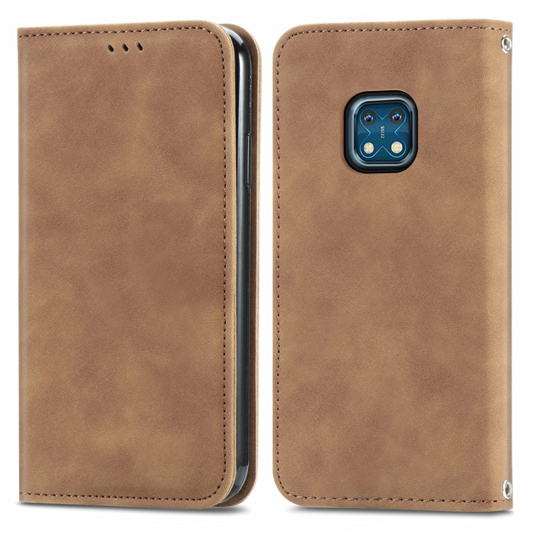 For Nokia  XR 20 Retro Skin Feel Business Magnetic Horizontal Flip Leather Case with Holder & Card Slots & Wallet & Photo Frame