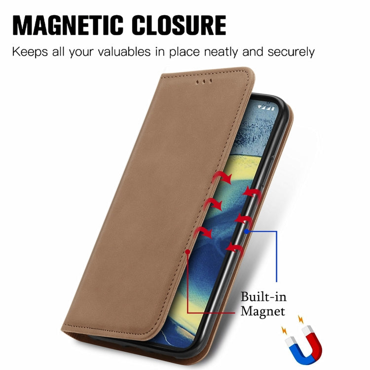For Nokia  XR 20 Retro Skin Feel Business Magnetic Horizontal Flip Leather Case with Holder & Card Slots & Wallet & Photo Frame