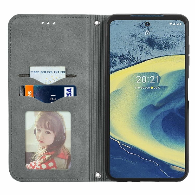 For Nokia  XR 20 Retro Skin Feel Business Magnetic Horizontal Flip Leather Case with Holder & Card Slots & Wallet & Photo Frame