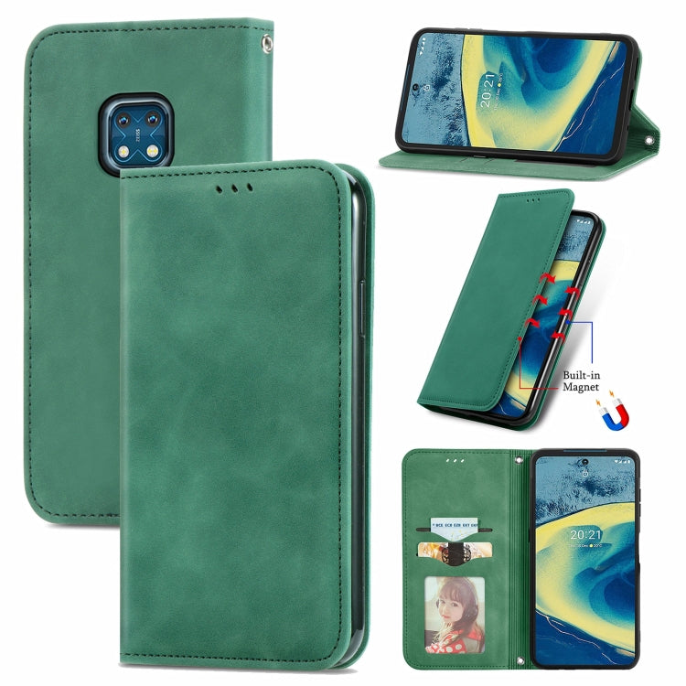 For Nokia  XR 20 Retro Skin Feel Business Magnetic Horizontal Flip Leather Case with Holder & Card Slots & Wallet & Photo Frame