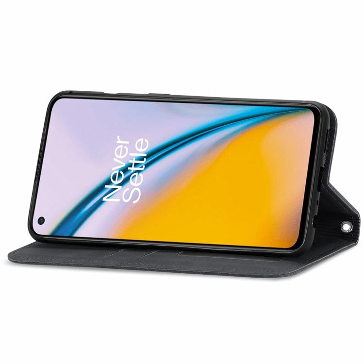 For OnePlus Nord 2 Retro Skin Feel Business Magnetic Horizontal Flip Leather Case with Holder & Card Slots & Wallet & Photo Frame