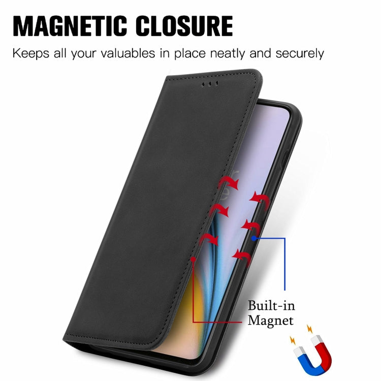 For OnePlus Nord 2 Retro Skin Feel Business Magnetic Horizontal Flip Leather Case with Holder & Card Slots & Wallet & Photo Frame