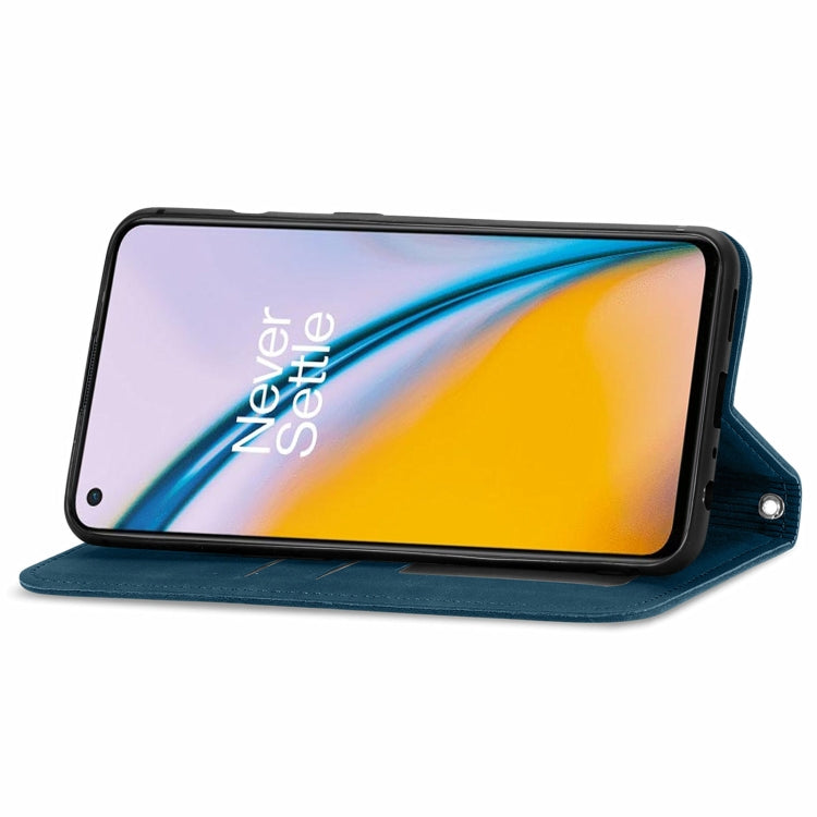 For OnePlus Nord 2 Retro Skin Feel Business Magnetic Horizontal Flip Leather Case with Holder & Card Slots & Wallet & Photo Frame