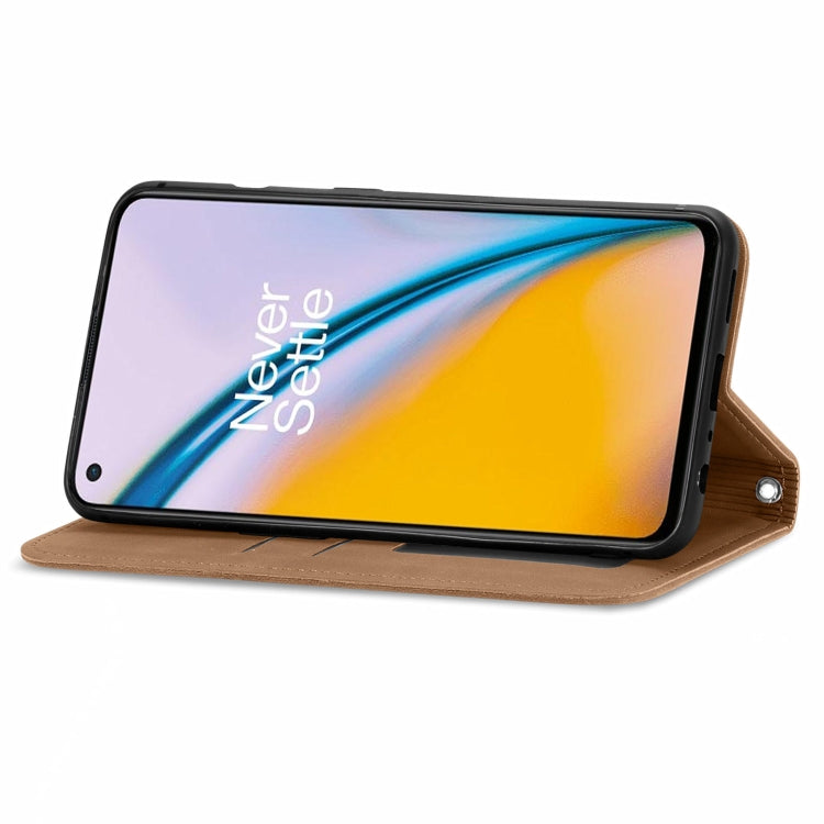 For OnePlus Nord 2 Retro Skin Feel Business Magnetic Horizontal Flip Leather Case with Holder & Card Slots & Wallet & Photo Frame