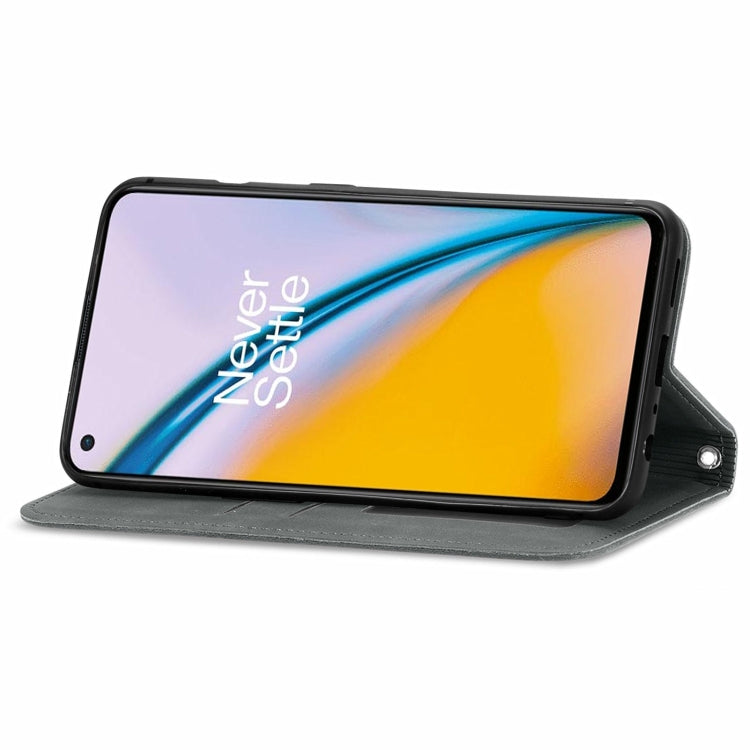 For OnePlus Nord 2 Retro Skin Feel Business Magnetic Horizontal Flip Leather Case with Holder & Card Slots & Wallet & Photo Frame