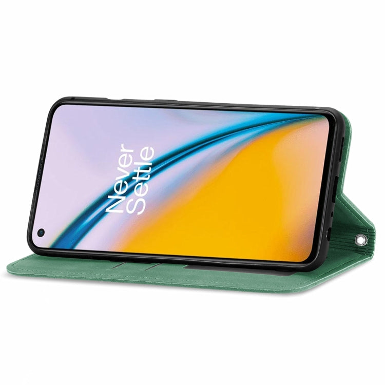 For OnePlus Nord 2 Retro Skin Feel Business Magnetic Horizontal Flip Leather Case with Holder & Card Slots & Wallet & Photo Frame