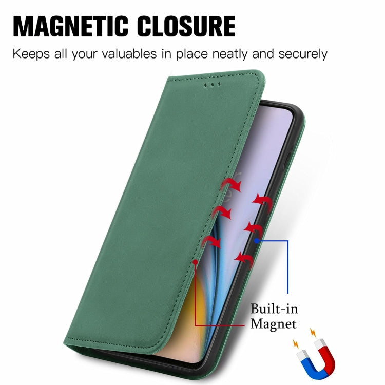 For OnePlus Nord 2 Retro Skin Feel Business Magnetic Horizontal Flip Leather Case with Holder & Card Slots & Wallet & Photo Frame