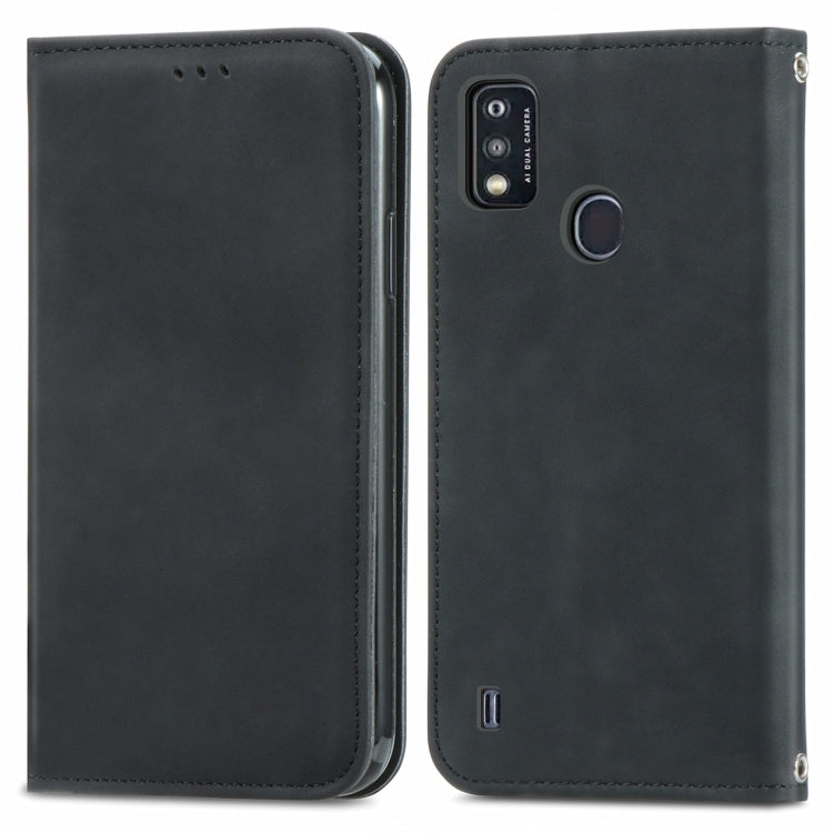 For ZTE A51 Retro Skin Feel Business Magnetic Horizontal Flip Leather Case with Holder & Card Slots & Wallet & Photo Frame