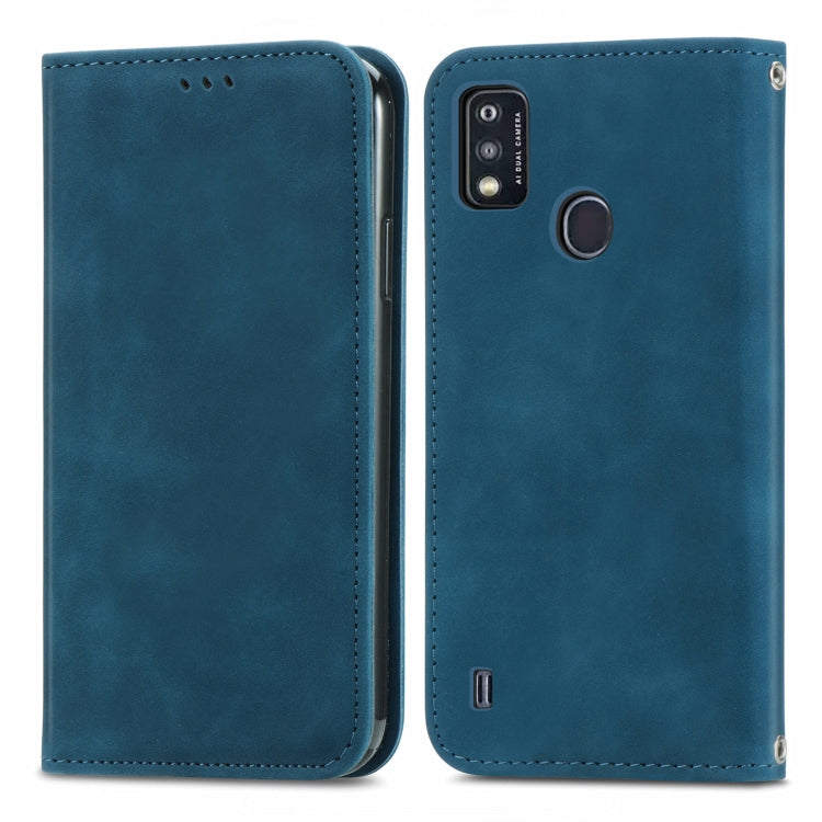 For ZTE A51 Retro Skin Feel Business Magnetic Horizontal Flip Leather Case with Holder & Card Slots & Wallet & Photo Frame