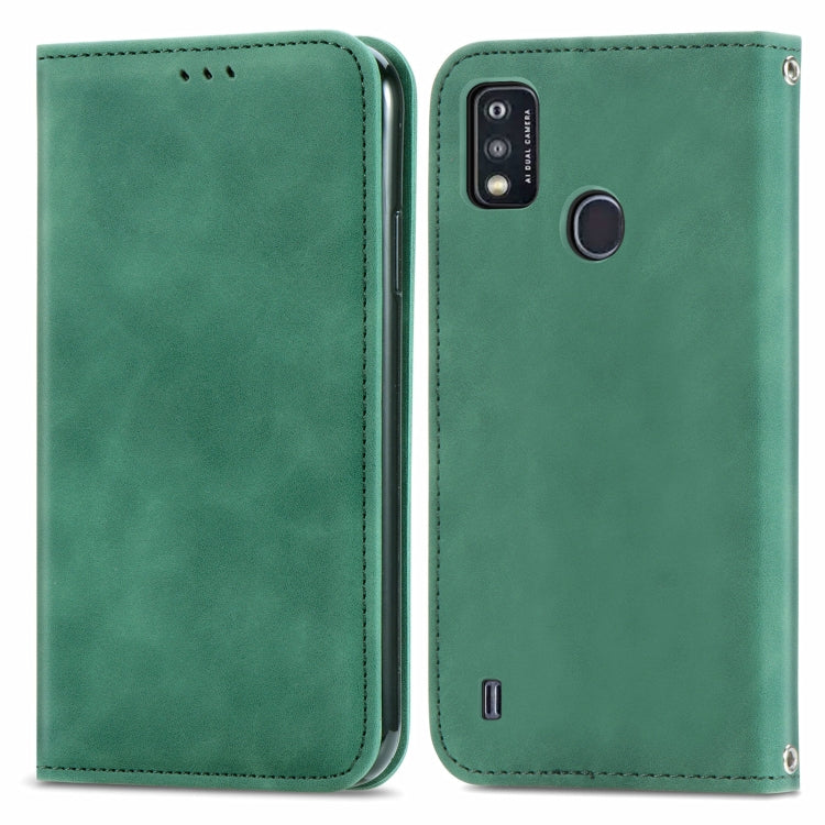 For ZTE A51 Retro Skin Feel Business Magnetic Horizontal Flip Leather Case with Holder & Card Slots & Wallet & Photo Frame