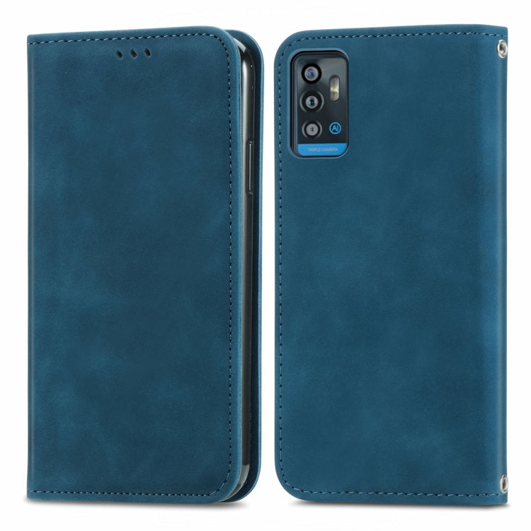 For ZTE A71 Retro Skin Feel Business Magnetic Horizontal Flip Leather Case with Holder & Card Slots & Wallet & Photo Frame