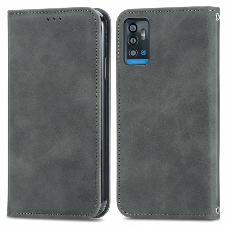 For ZTE A71 Retro Skin Feel Business Magnetic Horizontal Flip Leather Case with Holder & Card Slots & Wallet & Photo Frame