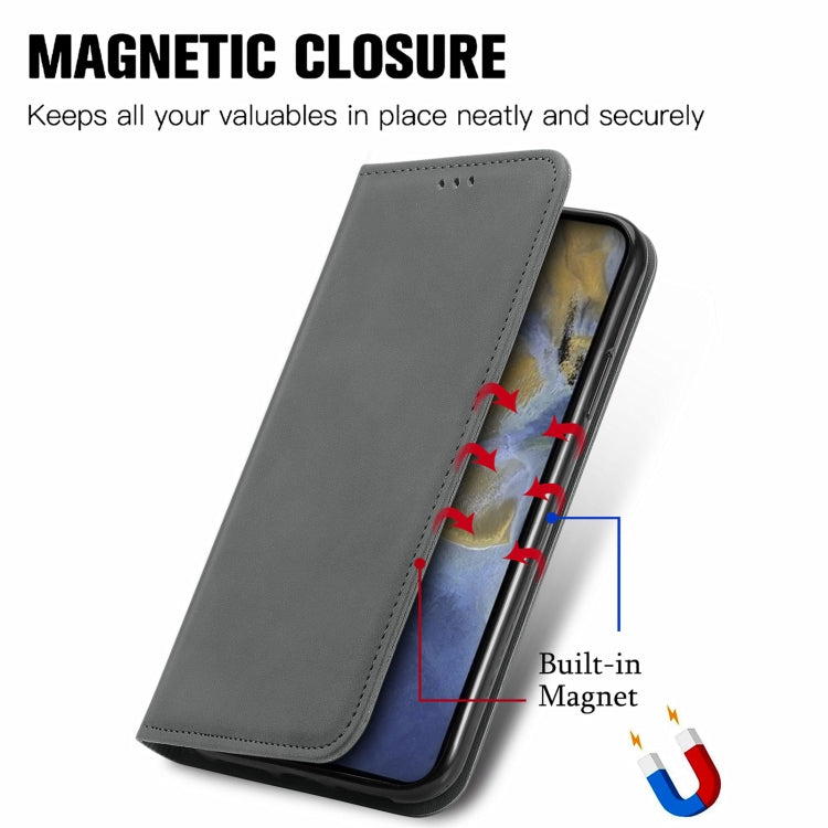 For ZTE A71 Retro Skin Feel Business Magnetic Horizontal Flip Leather Case with Holder & Card Slots & Wallet & Photo Frame