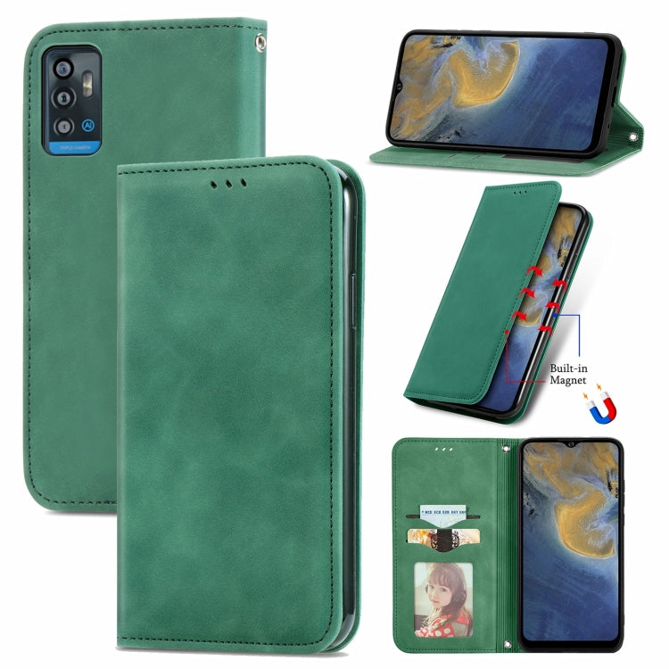 For ZTE A71 Retro Skin Feel Business Magnetic Horizontal Flip Leather Case with Holder & Card Slots & Wallet & Photo Frame