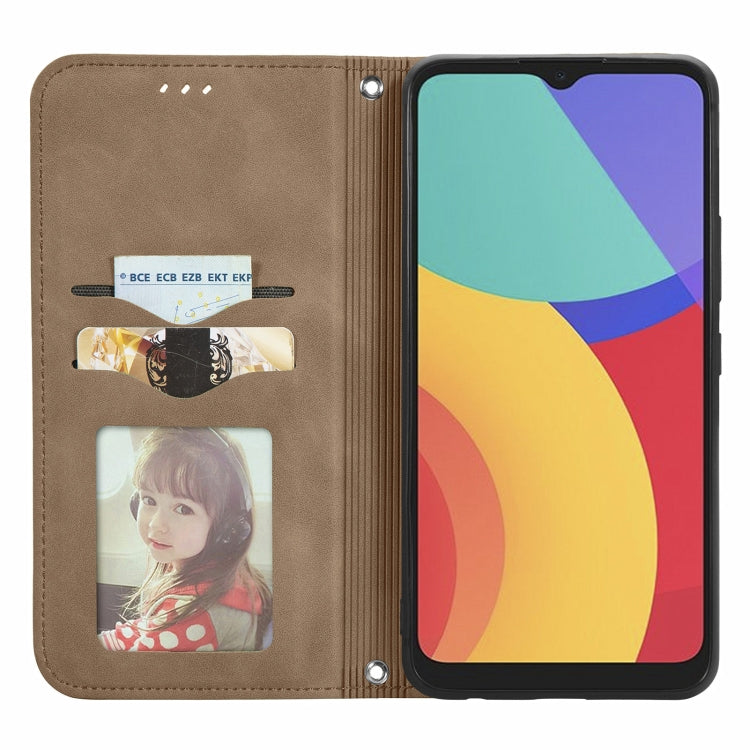 For Alcatel 1S 2021 Retro Skin Feel Business Magnetic Horizontal Flip Leather Case with Holder & Card Slots & Wallet & Photo Frame