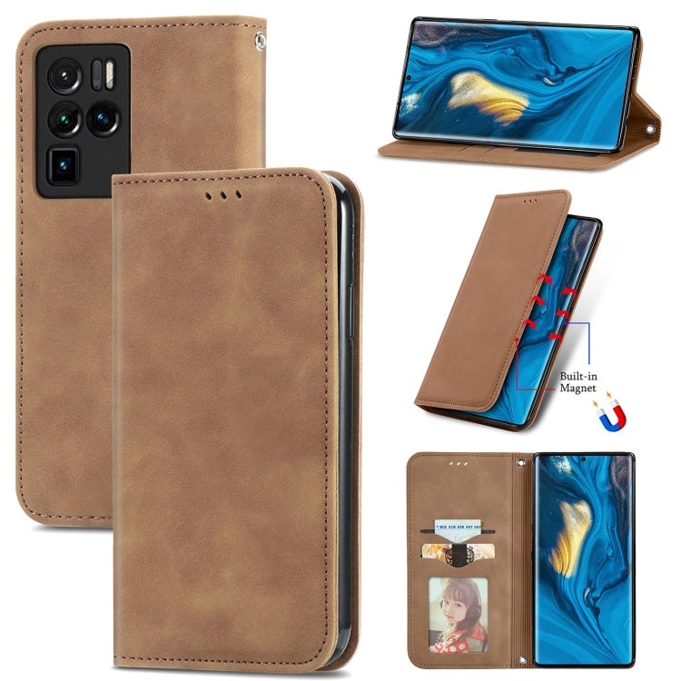 For ZTE Nubia Z30 Pro Retro Skin Feel Business Magnetic Horizontal Flip Leather Case with Holder & Card Slots & Wallet & Photo Frame