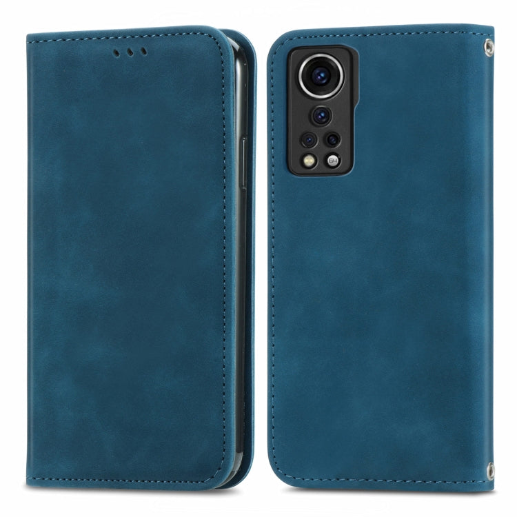 For ZTE Axon 30 5G Retro Skin Feel Business Magnetic Horizontal Flip Leather Case with Holder & Card Slots & Wallet & Photo Frame