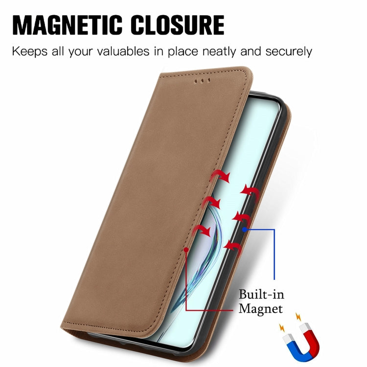 For ZTE Axon 30 5G Retro Skin Feel Business Magnetic Horizontal Flip Leather Case with Holder & Card Slots & Wallet & Photo Frame