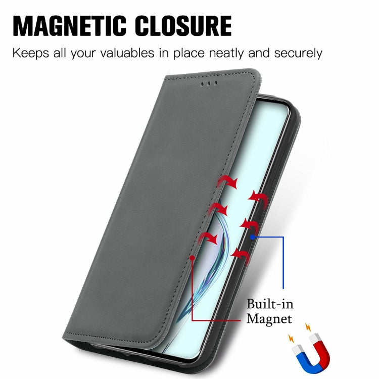 For ZTE Axon 30 5G Retro Skin Feel Business Magnetic Horizontal Flip Leather Case with Holder & Card Slots & Wallet & Photo Frame