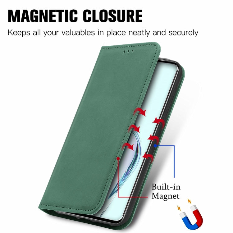 For ZTE Axon 30 5G Retro Skin Feel Business Magnetic Horizontal Flip Leather Case with Holder & Card Slots & Wallet & Photo Frame
