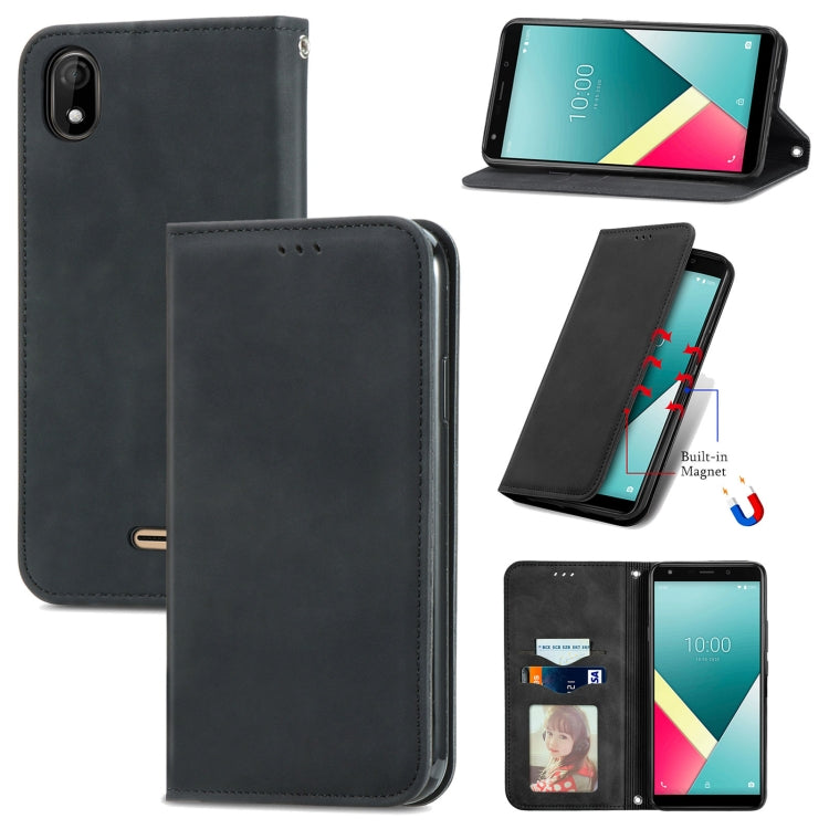 For Wiko Y61 Retro Skin Feel Business Magnetic Horizontal Flip Leather Case with Holder & Card Slots & Wallet & Photo Frame