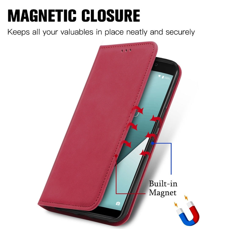 For Wiko Y61 Retro Skin Feel Business Magnetic Horizontal Flip Leather Case with Holder & Card Slots & Wallet & Photo Frame