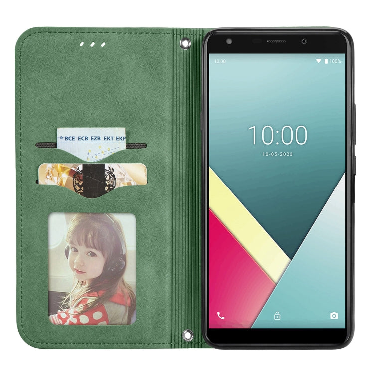 For Wiko Y61 Retro Skin Feel Business Magnetic Horizontal Flip Leather Case with Holder & Card Slots & Wallet & Photo Frame
