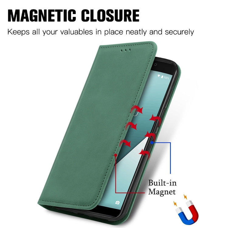 For Wiko Y61 Retro Skin Feel Business Magnetic Horizontal Flip Leather Case with Holder & Card Slots & Wallet & Photo Frame